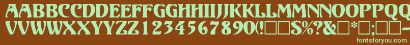 VolutedisplaycapssskRegular Font – Green Fonts on Brown Background