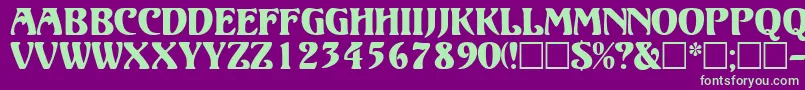 VolutedisplaycapssskRegular Font – Green Fonts on Purple Background