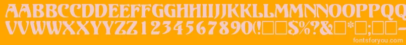 VolutedisplaycapssskRegular Font – Pink Fonts on Orange Background