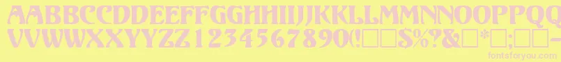 VolutedisplaycapssskRegular Font – Pink Fonts on Yellow Background