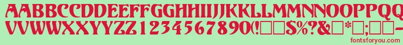 VolutedisplaycapssskRegular Font – Red Fonts on Green Background