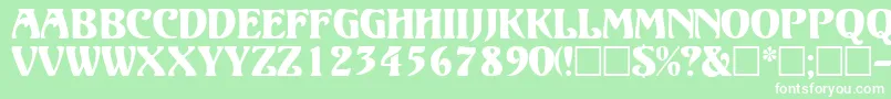 VolutedisplaycapssskRegular Font – White Fonts on Green Background