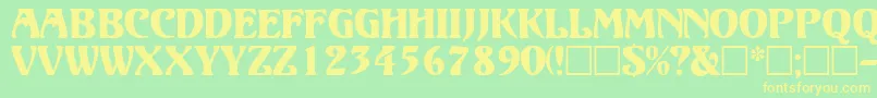 VolutedisplaycapssskRegular Font – Yellow Fonts on Green Background