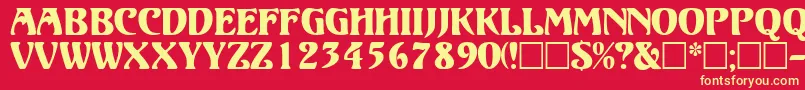 VolutedisplaycapssskRegular Font – Yellow Fonts on Red Background