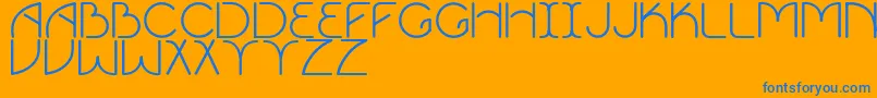 Vigor-Schriftart – Blaue Schriften auf orangefarbenem Hintergrund