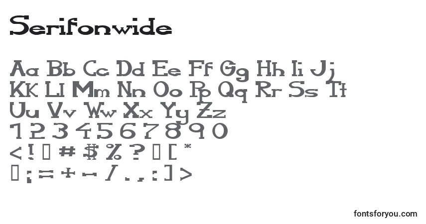 Schriftart Serifonwide – Alphabet, Zahlen, spezielle Symbole