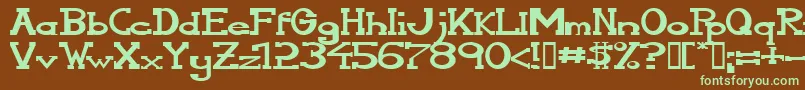 Serifonwide Font – Green Fonts on Brown Background