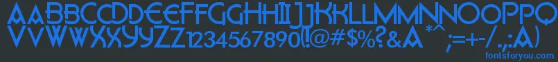 Flatley Font – Blue Fonts on Black Background