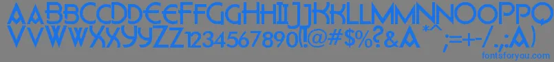 Flatley Font – Blue Fonts on Gray Background