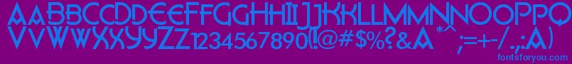 フォントFlatley – 紫色の背景に青い文字