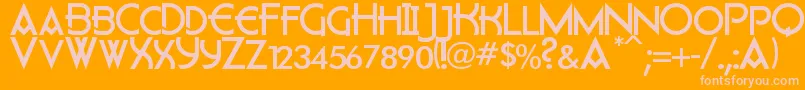 Flatley Font – Pink Fonts on Orange Background