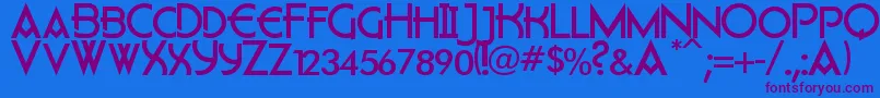 Flatley Font – Purple Fonts on Blue Background