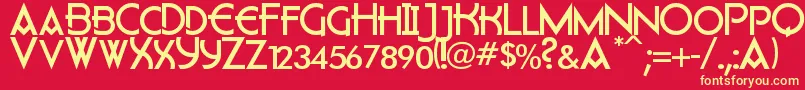 フォントFlatley – 黄色の文字、赤い背景