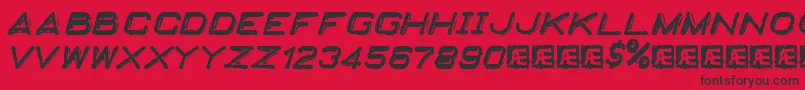 EmbossingTape2Brk Font – Black Fonts on Red Background