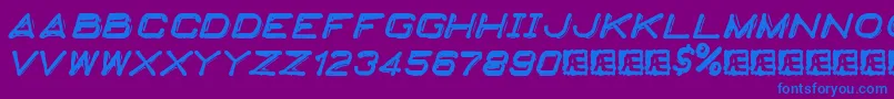 Шрифт EmbossingTape2Brk – синие шрифты на фиолетовом фоне