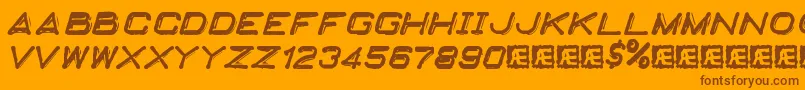 EmbossingTape2Brk Font – Brown Fonts on Orange Background