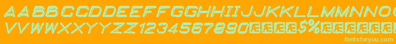 EmbossingTape2Brk Font – Green Fonts on Orange Background