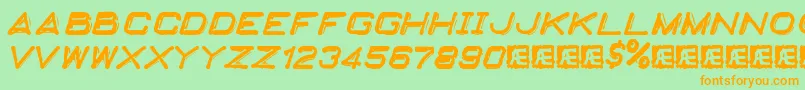 EmbossingTape2Brk Font – Orange Fonts on Green Background