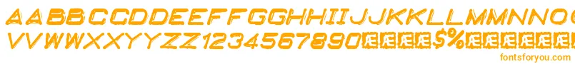 EmbossingTape2Brk Font – Orange Fonts on White Background