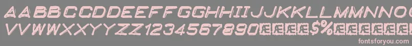 EmbossingTape2Brk Font – Pink Fonts on Gray Background