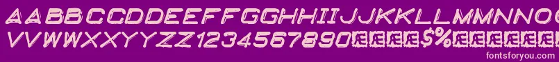 EmbossingTape2Brk Font – Pink Fonts on Purple Background