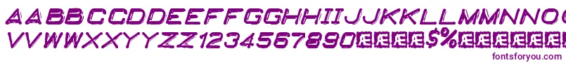 EmbossingTape2Brk Font – Purple Fonts on White Background