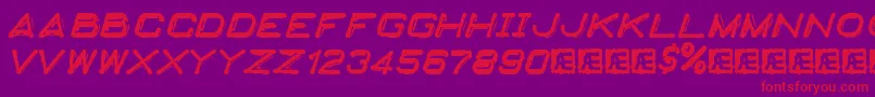 EmbossingTape2Brk Font – Red Fonts on Purple Background