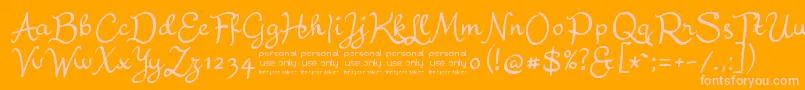 Residual25p Font – Pink Fonts on Orange Background