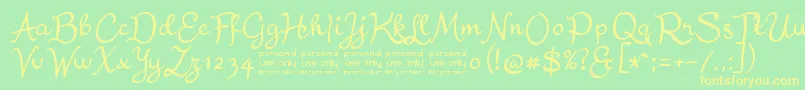 Residual25p Font – Yellow Fonts on Green Background