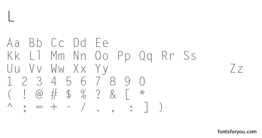 Шрифт Lettergothic – алфавит, цифры, специальные символы
