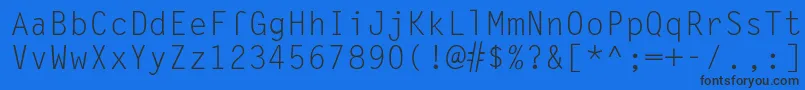 Lettergothic-Schriftart – Schwarze Schriften auf blauem Hintergrund