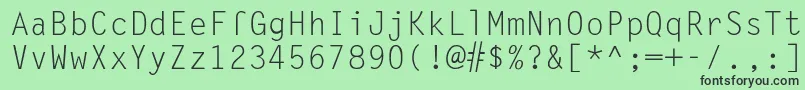 Lettergothic-fontti – mustat fontit vihreällä taustalla