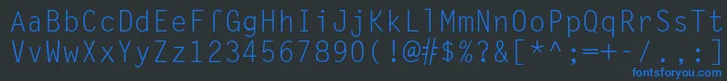 Lettergothic Font – Blue Fonts on Black Background