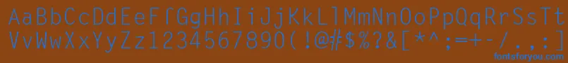 Lettergothic-Schriftart – Blaue Schriften auf braunem Hintergrund