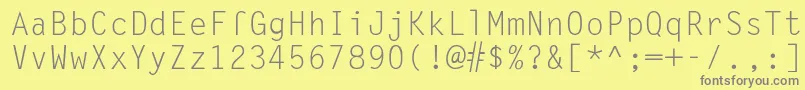 Lettergothic Font – Gray Fonts on Yellow Background