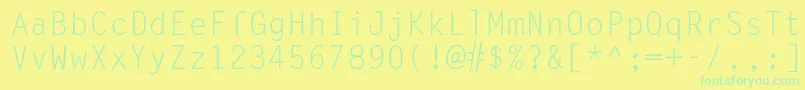 フォントLettergothic – 黄色い背景に緑の文字