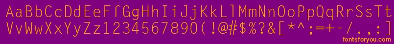 Lettergothic Font – Orange Fonts on Purple Background