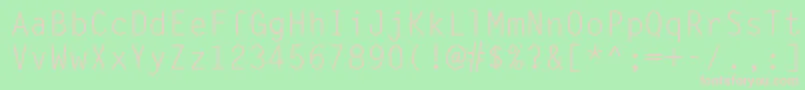Lettergothic-fontti – vaaleanpunaiset fontit vihreällä taustalla