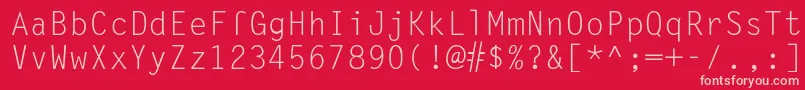 フォントLettergothic – 赤い背景にピンクのフォント