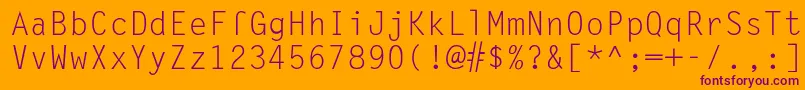 Lettergothic Font – Purple Fonts on Orange Background