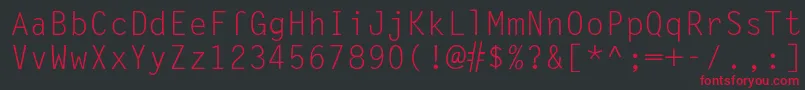 Czcionka Lettergothic – czerwone czcionki na czarnym tle