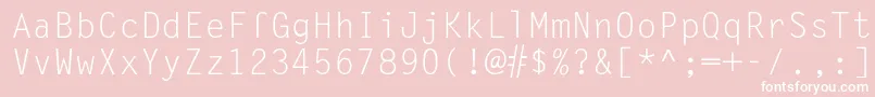 Lettergothic-fontti – valkoiset fontit vaaleanpunaisella taustalla