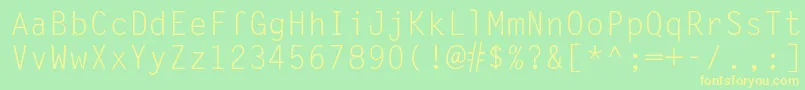 Lettergothic-Schriftart – Gelbe Schriften auf grünem Hintergrund