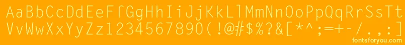 Lettergothic Font – Yellow Fonts on Orange Background