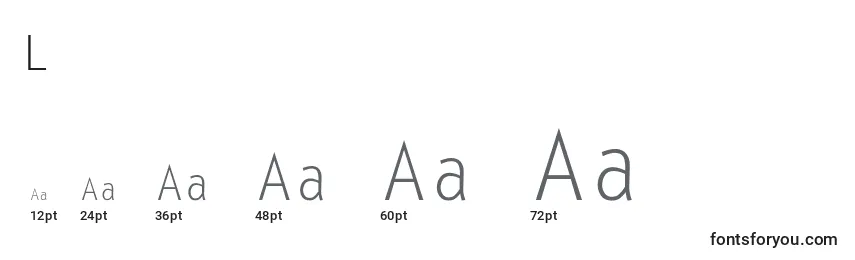 Размеры шрифта Lettergothic