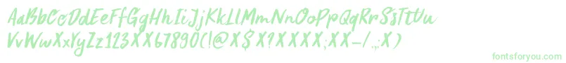 Police DkSummerRomance – polices vertes sur fond blanc