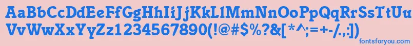 Inclinatblackssk-fontti – siniset fontit vaaleanpunaisella taustalla