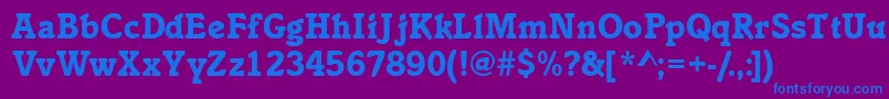 Inclinatblackssk-fontti – siniset fontit violetilla taustalla