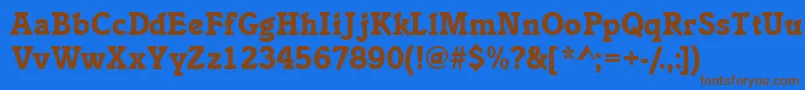Inclinatblackssk-Schriftart – Braune Schriften auf blauem Hintergrund