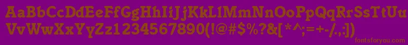 フォントInclinatblackssk – 紫色の背景に茶色のフォント